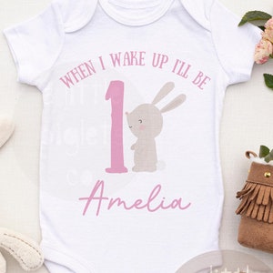 First Birthday Onesie®: &quot;When I Wake Up I&#39;ll Be One&quot; - Girl Birthday Outfit