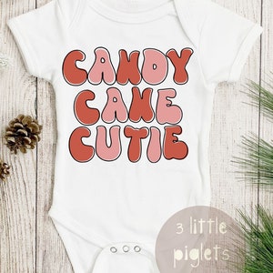Candy Cane Cutie Onesie® Christmas Onesie® Candy Cane Baby Winter Baby Gift Christmas Baby Gift Christmas Baby Outfit Christmas Baby Shirt