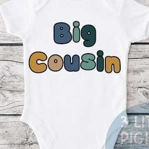 Big Cousin Onesie® Big Cousin Baby Onesie® Big Cousin Zapowiedź ciąży Noworodek Kuzyn Chłopiec Prezent Big Cousin Ujawnienie Big Cousin Baby