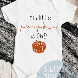 Pumpkin First Birthday Onesie® Pumpkin Is ONE Pumpkin Theme 1st Birthday Pumpkin Birthday Outfit Fall Birthday Shirt Fall Birthday Party