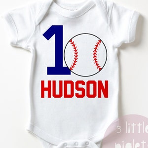 First Birthday Baseball Onesie® Baseball First Birthday Baseball Theme Baseball 1st Birthday Outfit Personalized Baseball Birthday Outfit