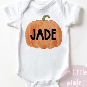 Personalized Pumpkin Onesie® Fall Baby Onesie® Name Pumpkin Baby Outfit Fall Baby Shower Gift Pumpkin Baby Onesie® Autumn Baby Outfit