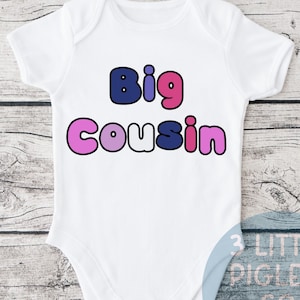Big Cousin Onesie® Big Cousin Baby Onesie® Big Cousin Zapowiedź ciąży Nowe dziecko Kuzynka Prezent Big Cousin Ujawnienie dziecka Big Cousin