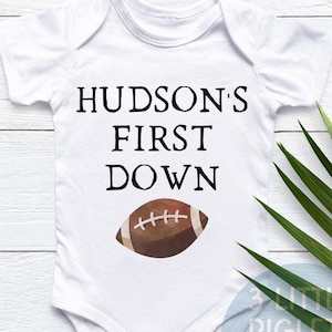 Football First Birthday Shirt Football 1st Birthday Party Personalized First Down Football Birthday Boy First Birthday Football Themed