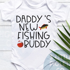 Daddy New Fishing Buddy Onesie® Daddys Fishing Buddy New Fishing Buddy Fishing Onesie® Baby Fishing Outfit Fishing Pregnancy Announcement