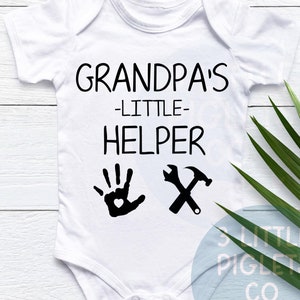 Grandpa&#39;s Little Helper Onesie® Grandpa Baby Gift New Grandpa Baby Reveal Grandpa Pregnancy Announcement Grandpa Onesie® Grandpa Baby Outfit