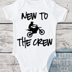 New To the Crew Dirtbike Pregnancy Announcement MX Baby Onesie® Dirt Bike Baby Gift Baby Shower Gift Dirtbike Crew MX Baby Announcement