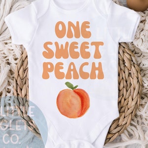 One Sweet Peach Birthday Onesie® Peach Birthday Outfit Girl First Birthday Peach 1st Birthday Girl Birthday Outfit First Birthday Shirt