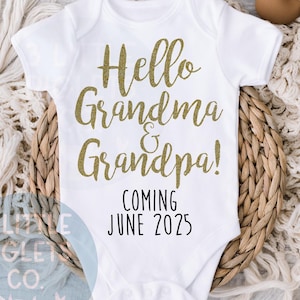 Hello Grandma & Grandpa Grandparents Baby Announcement Onesie® Grandparents Pregnancy Announcement Gift for Grandparents Baby Reveal