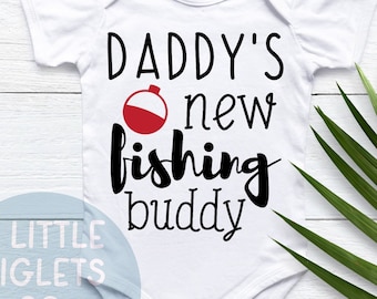 Daddys New Fishing Buddy Fishing Onesie® Fishing Daddy Gift for New Dad Fishing Pregnancy Announcement Fathers Day Baby Fishing Outfit