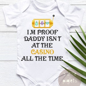 Casino Pregnancy Announcement Funny Baby Onesie® Baby Shower Gift Casino Dad Gift for Dad to Be Casino Baby Announcement Casino Baby Shirt