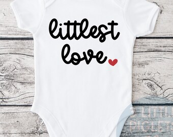 Littlest Love Onesie® Little Love Baby Announcement Baby Shower Gift, Cute Baby Gift Valentine Baby Gift Valentine Pregnancy Announcement
