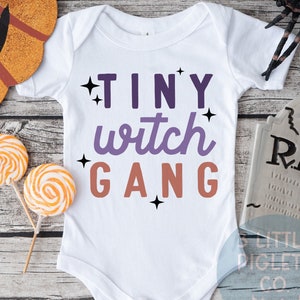 Witch Baby Onesie® Halloween Baby Outfit Tiny Witch Gang Witchy Baby Shirt Halloween Baby Shower Witch Baby Gift Fall Baby Onesie®