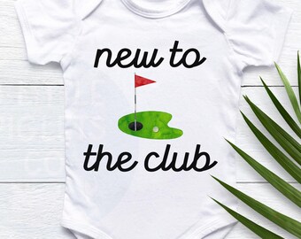 Golf Pregnancy Announcement Golf Baby Onesie® Golfing Baby Outfit Golf Baby Onesie® New To the Club Golf Baby Shirt Golf Baby Shower Gift