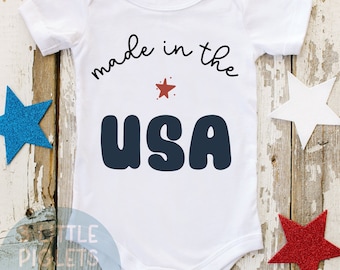Made In The USA Patriotic Baby Onesie® Cute 4th Of July Baby Outfit Patriotic Onesie® Fourth of July Onesie® First 4th of July Baby Shower