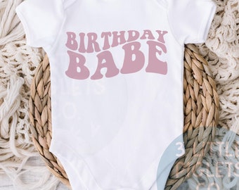 Birthday Babe Onesie® Pink Birthday Outfit Rose Gold Birthday Boho First birthday Girl Birthday Onesie® Girl 1st Birthday Baby Girl Birthday