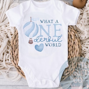 Blue Onederful First Birthday Onesie® ONE Air Balloon First Birthday Boy Onederful Birthday Theme 1st Birthday Party Boy Birthday Balloon