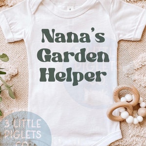 Nanas Garden Helper Onesie® Grandmas Gardening Buddy Garden Baby Onesie® Garden Baby Shirt Garden Baby Outfit Nana Gardening Onesie®