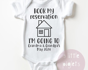 Grandparent Pregnancy Announcement Onesie®, Baby Reveal Outfit, Personalized Surprise Baby Announcement for Grandma & Grandpa