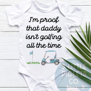 Golf Pregnancy Announcement Golf Baby Onesie® Funny Baby Golf Baby Shower Gift Funny Baby Gift Golf Lovers Dad Golf Onesie® Proof Daddy Golf
