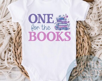 Boek verjaardag One For The Books Eerste verjaardag Onesie® bloemen meisje 1e verjaardag eerste verjaardag meisje 1e verjaardag outfit lenteverjaardag