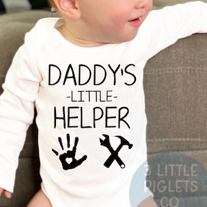 Daddys Little Helper Onesie® Daddy Baby Onesie® Daddys Helper Dad Baby Announcement Fathers Day Onesie® Dad Baby Outfit Mechanic Onesie®