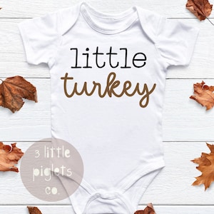 Little Turkey Onesie® Thanksgiving Onesie® Turkije baby 1e Thanksgiving outfit eerste Thanksgiving shirt Turkije outfit Thanksgiving baby
