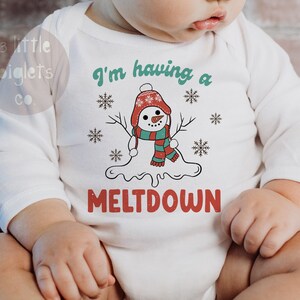 Winter Baby Onesie® Snowman Baby Onesie® Snowman Onesie® Winter Baby Shower Gift Winter Baby Gift Having a Meltdown Winter Baby Outfit