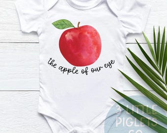 Apple Baby Outfit Apple Baby Shower Apple of Our Eye Baby Shower Gift Apple Baby Shirt Fall Baby Shower Apple Themed Baby Gift Newborn Gift