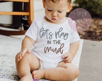 Let's Play in the Mud Onesie®, Outside Baby, 1000 uur buiten, Baby Onesie®, Babyshowercadeau, Adventure Baby, Mud Baby Onesie®