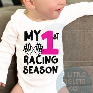 Racing Onesie® Baby Racing Outfit Mój pierwszy sezon wyścigowy Racing Baby Girl Racing Outfit Racing Onesie® Girl Race Car Baby Dirtbike Baby
