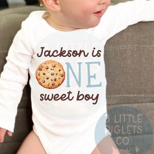 Cookie Birthday ONE Sweet Boy Cookie First Birthday Onesie® Sweet ONE 1st Birthday First Birthday Boy 1st Birthday Outfit Milk Cookie Party