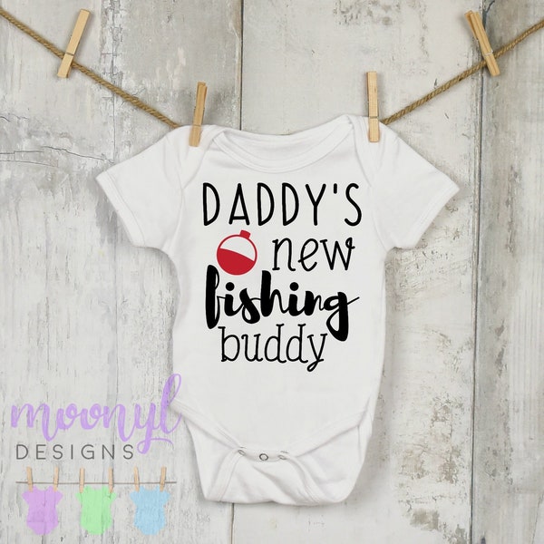 Daddy's New Fishing Buddy Onesie®, Dad's Fishing Bud, Father's Day Onesie®, Shower Gift, New Baby Gift, Newborn Onesie®, Fishing Onesie®