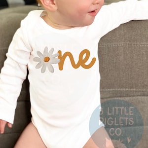 ONE Daisy First Birthday Onesie® Flower 1° Compleanno Ragazza Daisy Tema Compleanno Festa Primo Compleanno 1° Compleanno Vestito Ragazza Compleanno