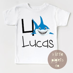 Hai Geburtstag Shirt Personalisierte Geburtstag Tshirt Hai Geburtstag Thema Hai Geburtstag Thema Hai Kleinkind Geburtstag Shirt Junge Geburtstag Tee