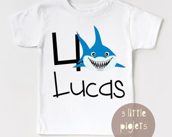 Shark Birthday Shirt Personalized Birthday Tshirt Shark Birthday Theme Shark Birthday Theme Shark Toddler Birthday Shirt Boy Birthday Tee