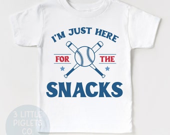 I'm Just Here For the Snacks, Baseball Season, Baseball Sister, Baseball Brother, Toddler Baseball Shirt, Baseball Sibling Snacks Shirt