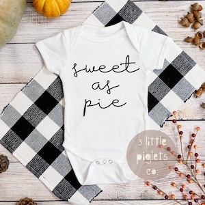 Dulce como un pastel, mono lindo para Acción de Gracias®, primer atuendo para Acción de Gracias, primer mono para Acción de Gracias®, mono dulce para bebé®, atuendo para bebé de otoño