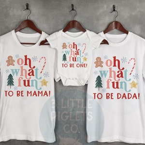 Weihnachten Geburtstag Shirt Familie Weihnachten Geburtstag Weihnachten Geburtstag Onesie® Oh welcher Spaß, ein Mädchen zu sein Erster Geburtstag 1