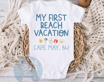 My First Beach Vacation Beach Baby Onesie® Beach Outfit for Baby 1st Trip To the Beach Shirt Personalized Beach Baby Outfit Baby Travel