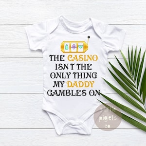 Casino Pregnancy Announcement Onesie® Casino Pregnancy Reveal Funny Baby Shower Gift Casino Onesie® Gambling Daddy Casino Baby Gift