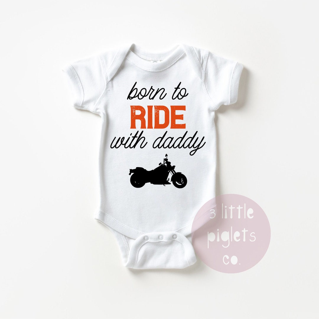 Motorcycle Onezy Motorcycle Onesie® Born to Ride With Daddy Baby Shower Gift Motorcycle ...