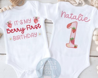 Berry First Birthday Onesie® Berry 1st Birthday Girl Berry Birthday Theme First Birthday Party Personalized 1st Birthday Outfit Strawberry