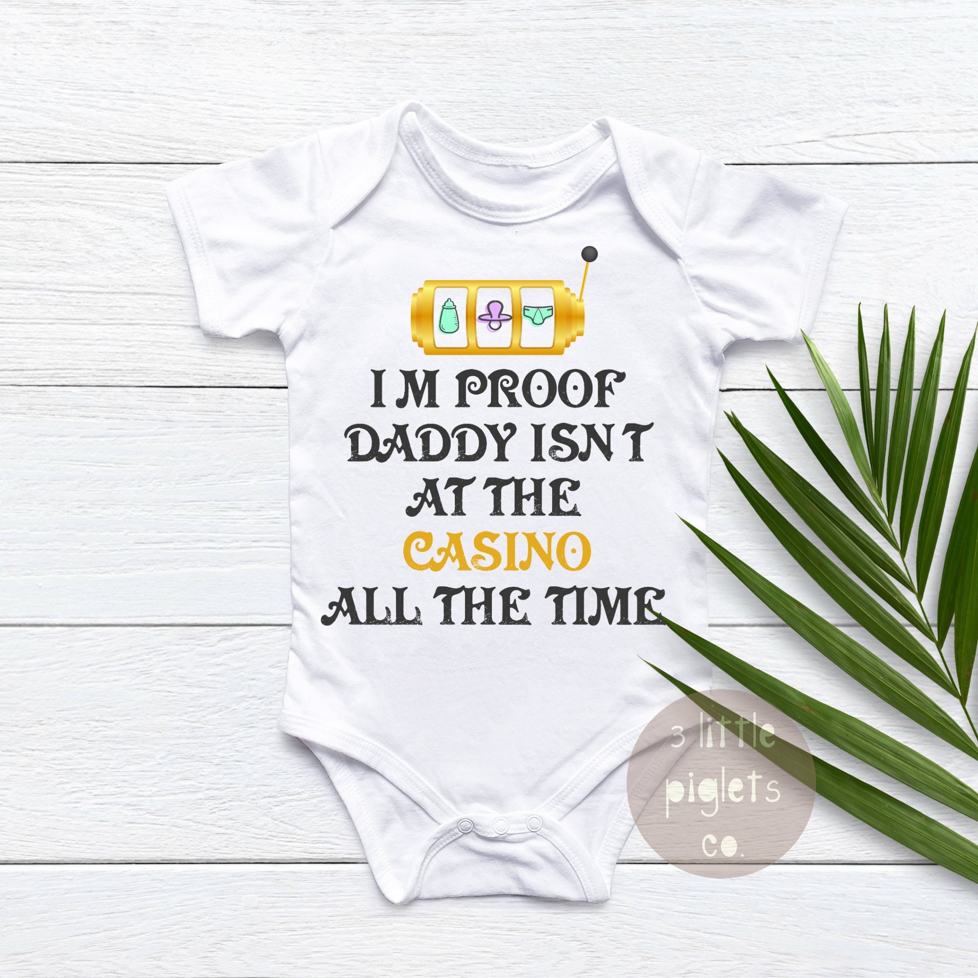 Casino Pregnancy Announcement Funny Baby Onesie® Baby Shower Gift Casino Dad Gift for Dad to Be Casino Baby Announcement Casino Baby Shirt