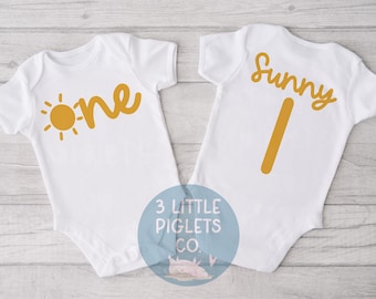 Sun First Birthday Outfit ONE Sun Birthday Party Personalized First Birthday Shirt Girl 1st Birthday Summer Birthday Onesie® One Year Old