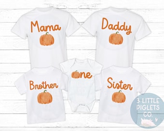 Familjefödelsedagströjor Höstpumpa födelsedagsfest Första födelsedagen EN pumpafödelsedag 1-årsdags-onesie® Denna lilla pumpa mamma pappa