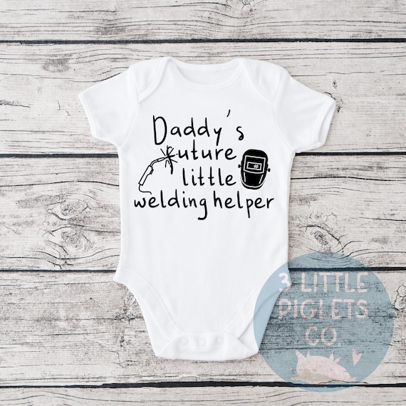 Daddy Welding Helper Welding with Daddy Welder Dad Pregnancy Announcement Weld Baby Gift Welder Baby Shower Gift Gift Future Welder