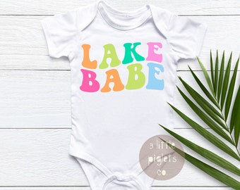 Lake Babe Onesie®, Natural Bodysuit, Boho Onesie®, Cute Lake Baby Trendy Onesie®, Baby Shower Gift, Baby, Lake House Outfit, Lake Onesie®