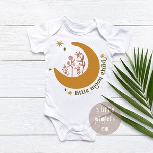 Little Moon Child Onesie®, Natural Bodysuit, Retro Moon Child Onesie®, Boho Baby Shower Gift, Boho Dreamer, Boho Girls Infant Bodysuit