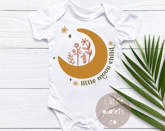 Little Moon Child Onesie®, Natural Bodysuit, Retro Moon Child Onesie®, Boho Baby Shower Gift, Boho Dreamer, Boho Girls Infant Bodysuit